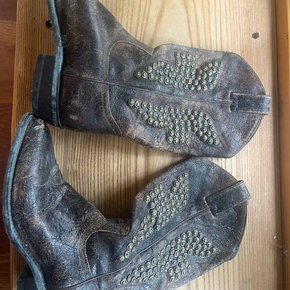 Emerson Fry Distressed Brown Heeled Boots